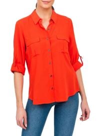 DR2 by Daniel Rainn Roll Cuff Button Blouse on SALE at Saks Off 5th