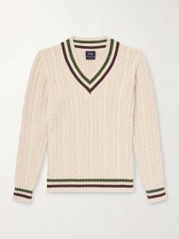 DRAKE\'S Cricket Knitted Cotton and Cashmere-Blend Sweater at Mr Porter