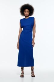 DRAPED MIDI DRESS - Intense blue   United States at Zara