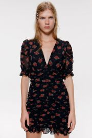 DRAPED PRINT DRESS at Zara