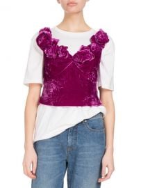 DRIES VAN NOTEN CHAN ROSETTE VELVET CAMI TOP at Last Call