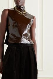 DRIES VAN NOTEN Glossed-leather turtleneck top NET-A-PORTER at Net a Porter