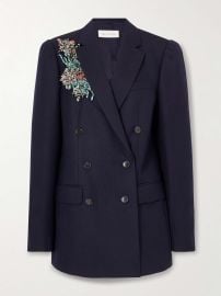 DRIES VAN NOTEN Oversized double-breasted embellished wool herringbone blazer NET-A-PORTER at Net a Porter