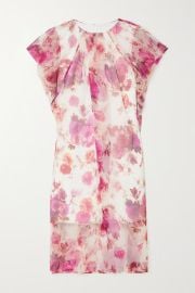 DRIES VAN NOTEN Pleated floral-print organza dress NET-A-PORTER at Net a Porter