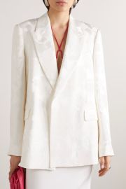 DRIES VAN NOTEN Satin-jacquard blazer NET-A-PORTER at Net a Porter