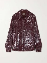 DRIES VAN NOTEN Sequined crepe shirt NET-A-PORTER at Net a Porter