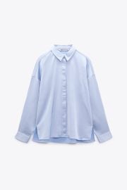 DROPPED SHOULDER SATIN EFFECT SHIRT - White United States at Zara