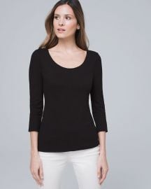 DUAL-NECK JACQUARD TOP at White House Black Market