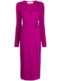 DVF Diane Von Furstenberg Astrid V-neck Knitted Wrap Dress - at Farfetch