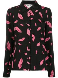 DVF Diane Von Furstenberg Falling Lips Print Shirt - Farfetch at Farfetch