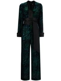 DVF Diane Von Furstenberg Vegas Moire Tiger Print Jumpsuit - at Farfetch