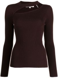 DVF Diane Von Furstenberg cut-out Detailing ribbed-knit Jumper - at Farfetch