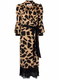 DVF Diane Von Furstenberg giraffe-print Wrap Midi Dress - Farfetch at Farfetch