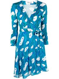 DVF Diane Von Furstenberg graphic-print Silk Wrap Dress - at Farfetch