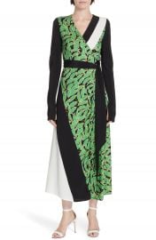 DVF Maureen Leaf Print Silk Wrap Dress   Nordstrom at Nordstrom