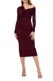 DVF Rich One-Shoulder Long Sleeve Body-Con Dress at Nordstrom