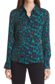 DVF Samson Leopard Blouse at Nordstrom