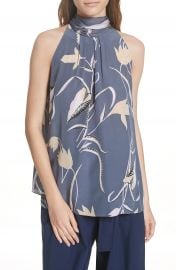 DVF Sleeveless High Neck Silk Blouse at Nordstrom