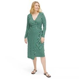 DVF for Target Long Sleeve Midi Arrow Geo Green Wrap Dress at Target