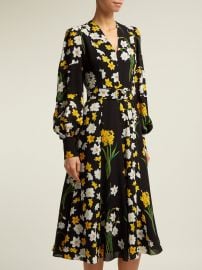 Daffodil-print silk midi dress Andrew Gn at Matches