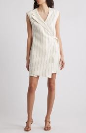 Dagania Pinstripe Sleeveless Linen Blend Sheath Dress at Nordstrom Rack
