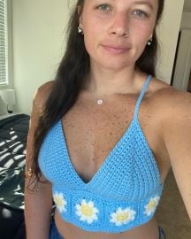 Daisy Crochet Crop Top Handmade Please Read Description - at Etsy