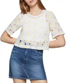 Daisy Lace Cropped Top at Bloomingdales