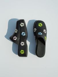 Dakota Clog - Black Rainbow Daisy  at Lisa Says Gah