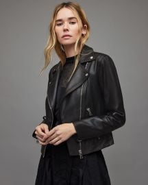 Dalby Leather Biker Jacket BLACKSHINY SILVER ALLSAINTS US at All Saints