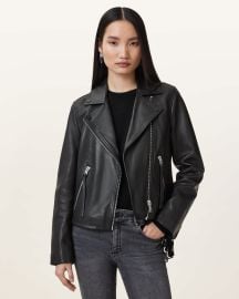Dalby Slim Fit Leather Biker Jacket Black | ALLSAINTS US at All Saints
