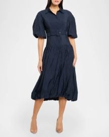 Daliah Belted Bubble Midi Dress at Neiman Marcus