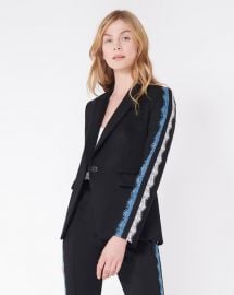 Damari Lace Sleeve Dickey Jacket by Veronica Beard at Veronica Beard