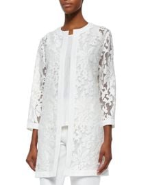 Damask Burnout Long Topper  Jacket at Neiman Marcus