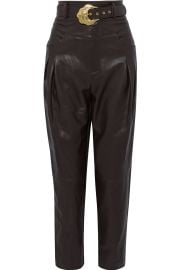 Damia belted faux leather tapered pants at The Outnet