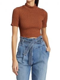 Dana Smocked Short-Sleeve Top at Saks Fifth Avenue