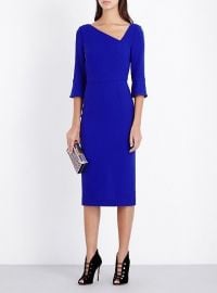 Danby Asymmetric Wool-Crepe Dress Blue at Selfridges