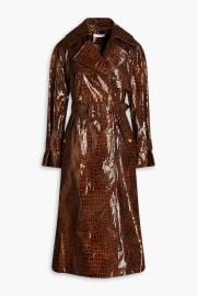 Dani Belted Faux Croc effect Leather Trench Coat Rejina Pyo at Farfetch