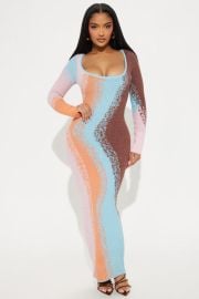 Dani Fuzzy Sweater Maxi Dress - Multi Color Fashion Nova at Fashion Nova