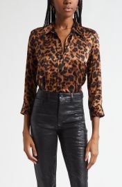 Dani Leopard Print Silk Button-Up Shirt at Nordstrom Rack