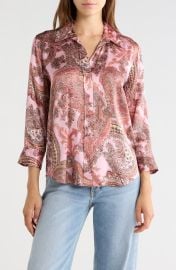 Dani Paisley Silk Button-Up Top at Nordstrom Rack