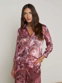 Dani Silk Blouse in Mauve Multi French Paisley L39AGENCE at L'Agence