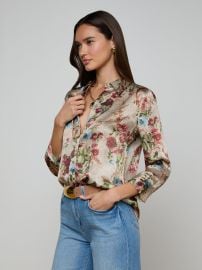 Dani Silk Blouse in Multi Floral Tapestry L39AGENCE at L'Agence