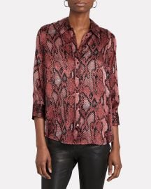 Dani Silk Python Button-Down Shirt at Intermix