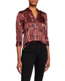 Dani Snake Print Silk Blouse by LAgence at Neiman Marcus