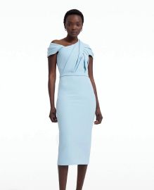 Dania Pale Blue Midi Dress  at Safiyaa