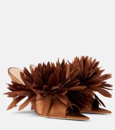 Daniah 85 appliqu cr pe satin mules at Mytheresa