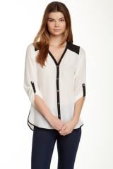 Daniel Rainn silk rolled sleeve blouse at Nordstrom Rack