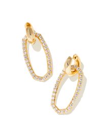 Danielle Gold Convertible Link Earrings in White Crystal Kendra Scott at Kendra Scott