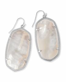 Danielle Silver Drop Earrings in Ivory Mother-of-Pearl at Kendra Scott