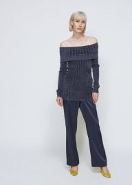 Daphne Velour Rib Off Shoulder Sweater by Sies Marjan at Totokaelo